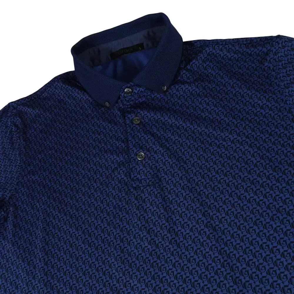 Greyson Geometric G Deco Pattern Performance Golf Polo Shirt Men's Large